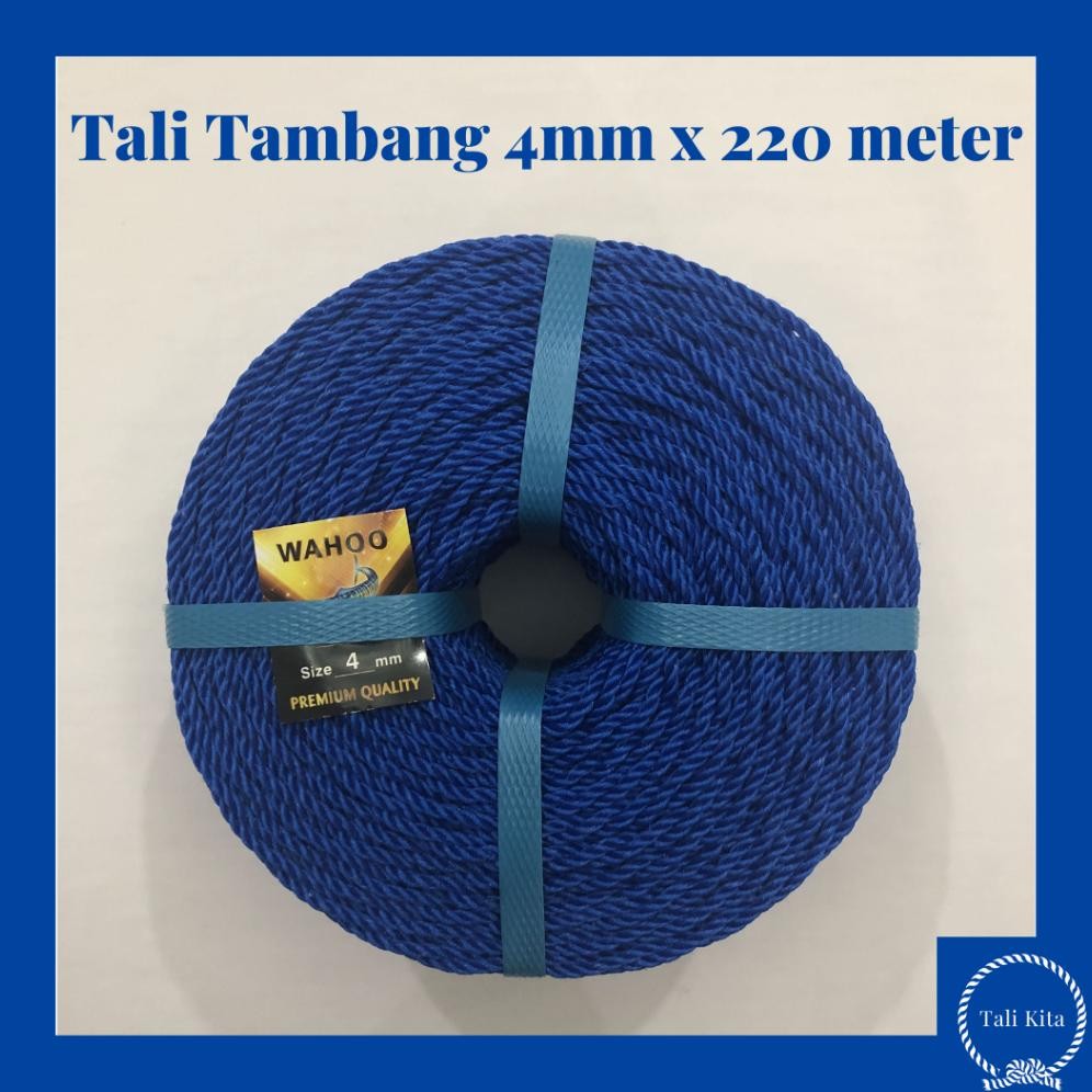 

TALI TAMBANG PLASTIK PE 4MM 1 ROLL 1.6KG 220 METER TAMBANG PLASTIK MURAH TERMURAH