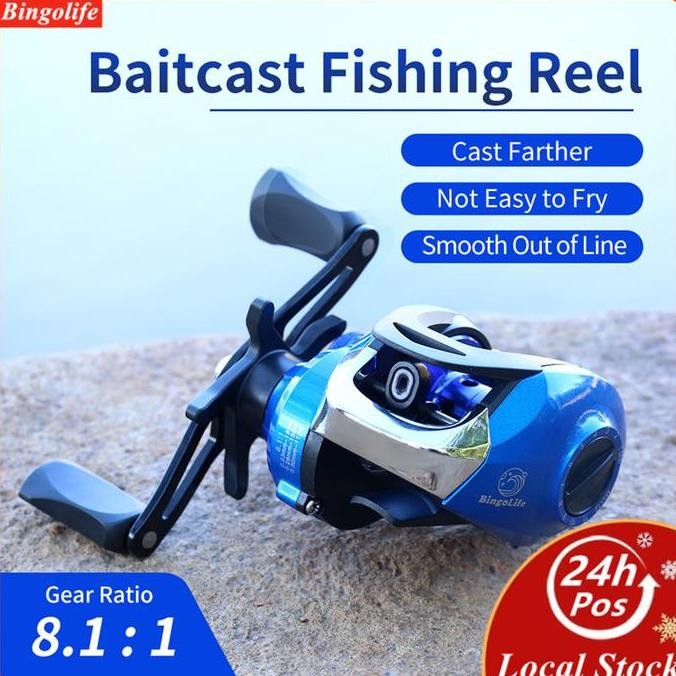 Tersedia Bingolife Set Pancing Reel Pancing Penggulung 18+1BB 8.1:1 Gear Ratio Fishing Reel Untuk Me