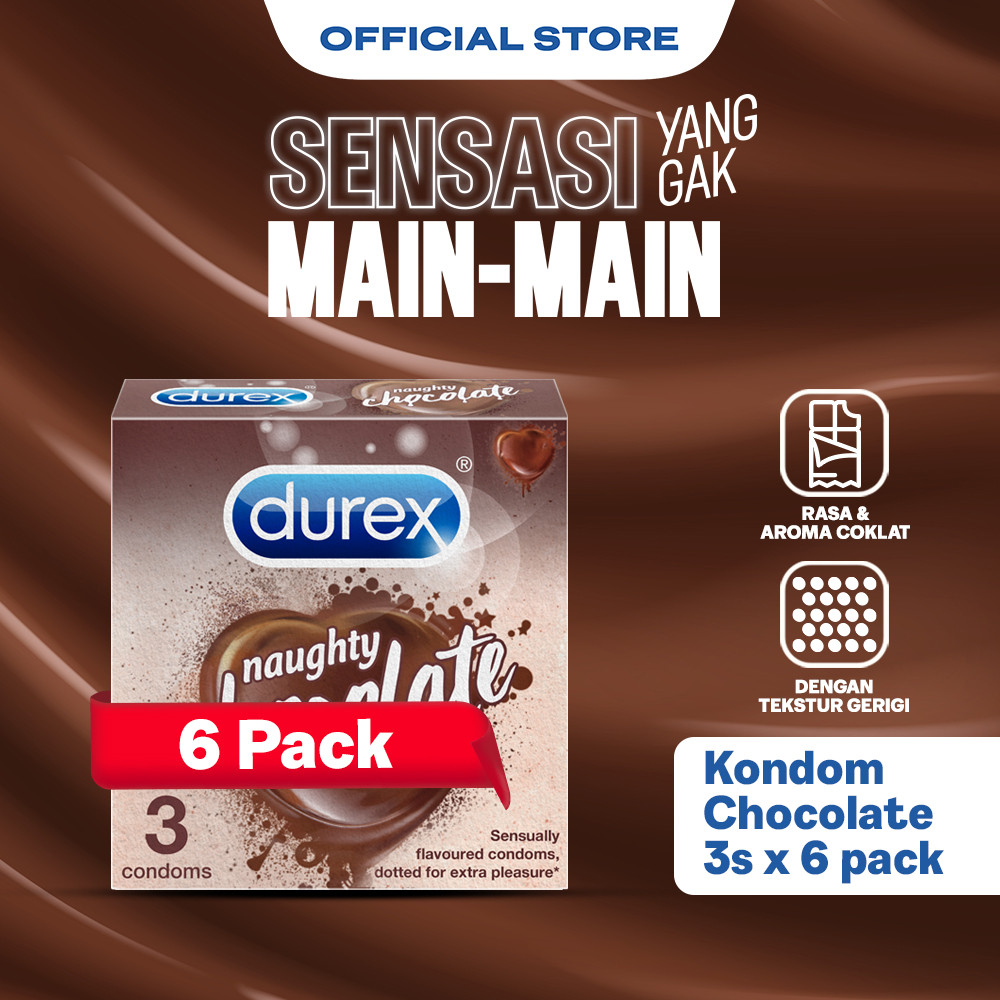 Durex Chocolate Kondom Gerigi Kondom Pria Rasa Cokelat Bergerigi 3s (6 pcs) - Condom Textured