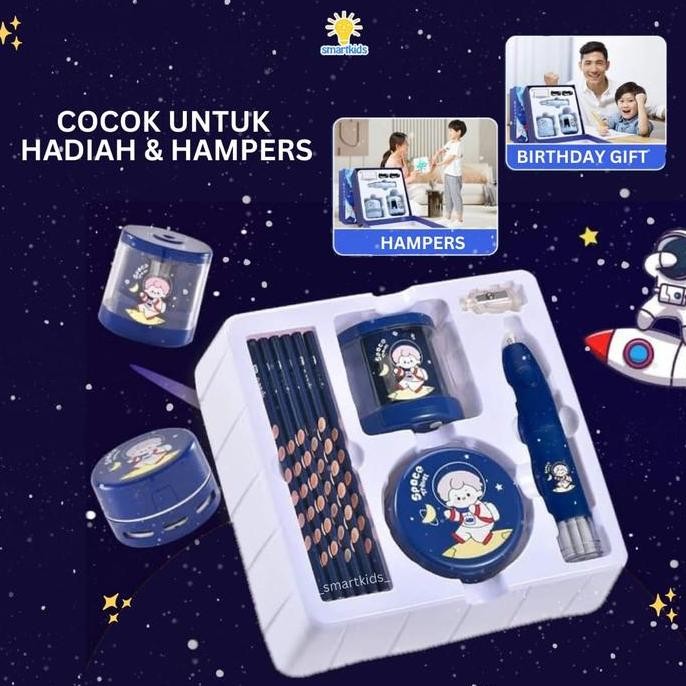 

Stationary Elektrik Otomatis Set Alat Tulis Electric Rautan Penghapus Vacuum Pembersih Debu Pensil Stationery Aesthetic Set / Gift Hadiah Hampers Anak Ulang Tahun Goodie Bag Perlengkapan Belajar Sekolah Edukasi MURAH
