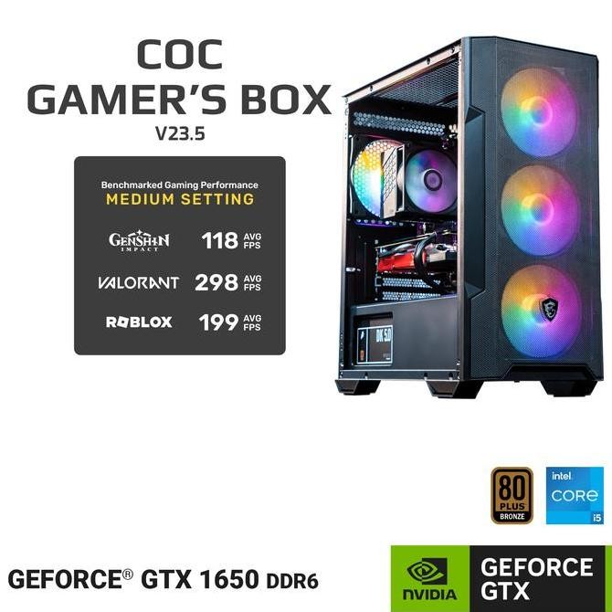 COC GAMER'S BOX V23.5 GeForce GTX 1650 DDR6 - Paket PC Rakitan