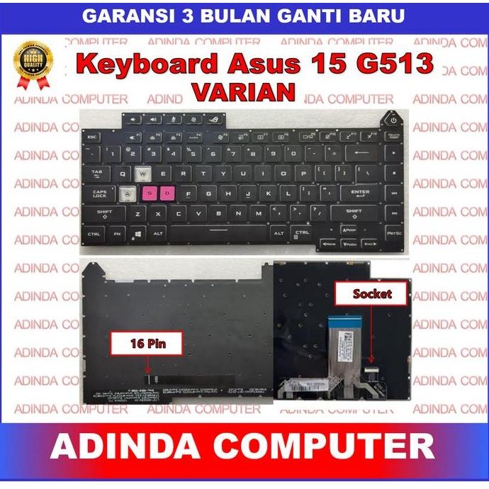 Keyboard Asus ROG Strix G15 G513 G513QR G513QY G513R Backlight