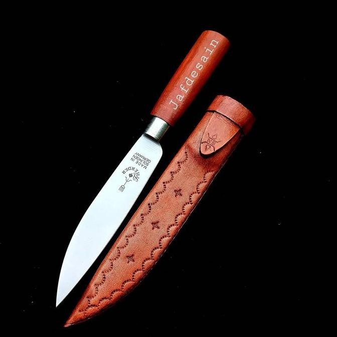 Pisau Herder Cap Garpu Asli 6 " Solingen Jerman Dan Sarung Kulit