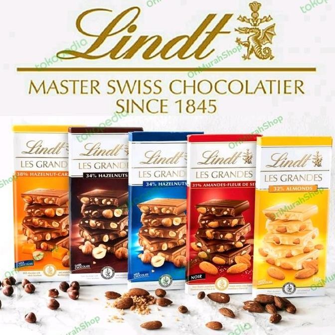

Coklat Lindt Les Grandes Chocolate Milk Dark Cokelat Almond Hazelnut
