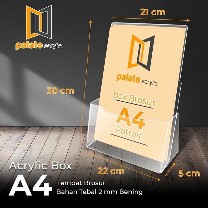 

AKRILIK TEMPAT BROSUR / RAK / BOX A4 - MODEL JADI MURAH
