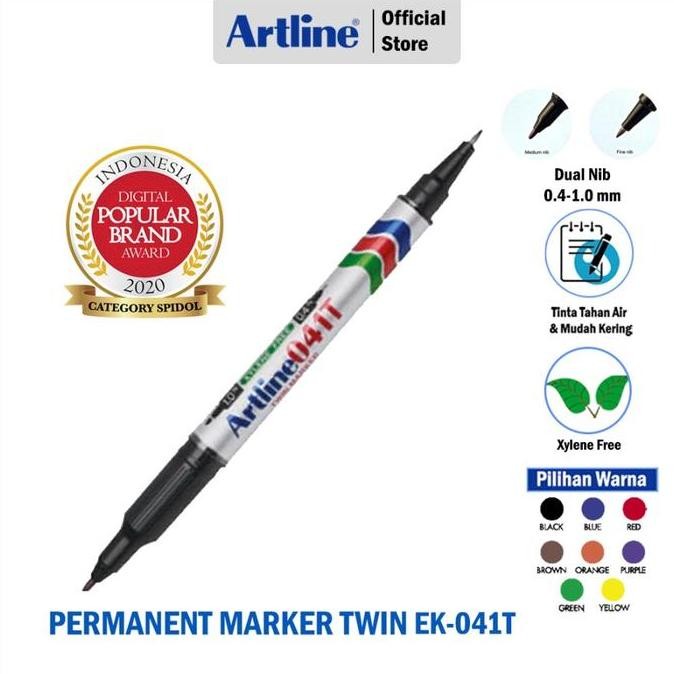 

Spidol Artline Permanent Twin Marker Ek-041T