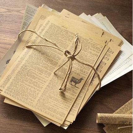 

baru Vintage Scrapbook Paper Sheet - Various Book Page (57 sheets)