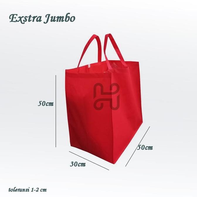 

ready stock Tas Kantong Belanja Spunbond Sembako Goodie Bag Extra Besar Jumbo 50x30x50 Tebal Jahit