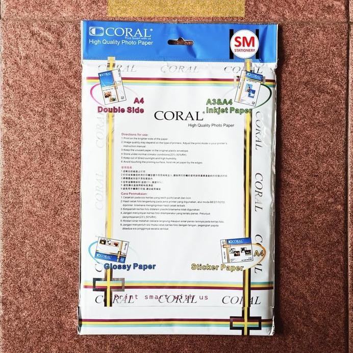 

baru Kertas Injet Paper 110 gsm ukuran A4 Merk Coral (100 sheets)