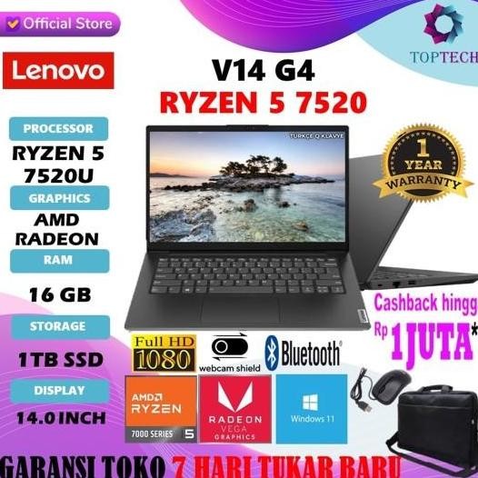 Laptop Lenovo V14 G4 Ryzen 5-7520U 8GB 512SSD R610m W11 14.0FHD