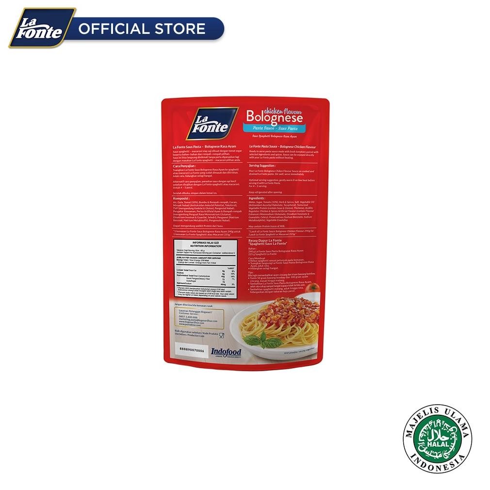 

ready 3 PCS - LaFonteSaos Pasta Chicken Bolognese 290 Gr murah
