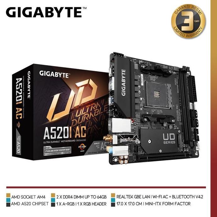 GIGABYTE - A520I AC | Motherboard AMD Ryzen AM4 Mini ITX