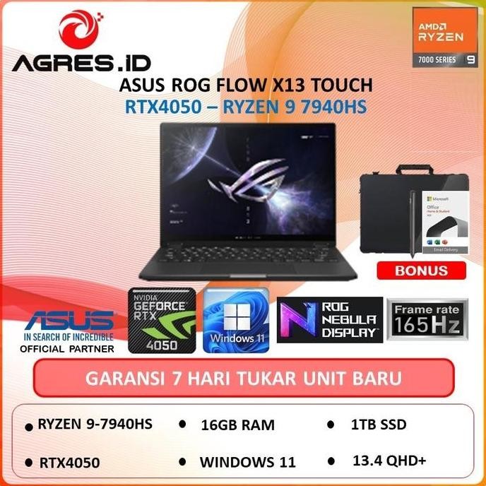 Asus ROG Flow X13 GV302XU RTX4050 Ryzen 9 7940HS 16GB 1TB SSD QHD+65Hz