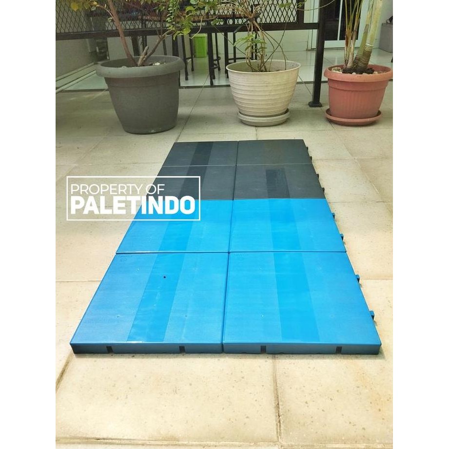 

ready PAKET 4 PCS Palet Plastik FLAT SURFACE Untuk Gudang, Apotik, Rumah Sakit & Resto FUTARI 30 x 30 x 3 Cm