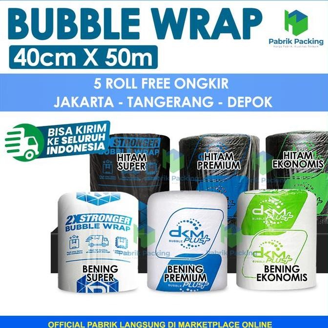 

ready stock PLASTIK BUBBLE WRAP 40 CM x 50 M PREMIUM DELKOMAS TERMURAH
