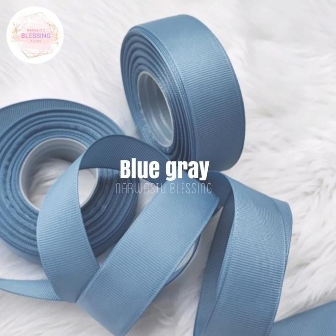 

ready stock Pita grosgrain warna blue gray