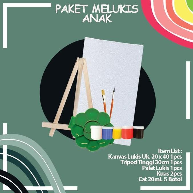 

ready Paket Melukis Kanvas Ukuran 20 x 40cm + Tripod Komplit Berkualitas