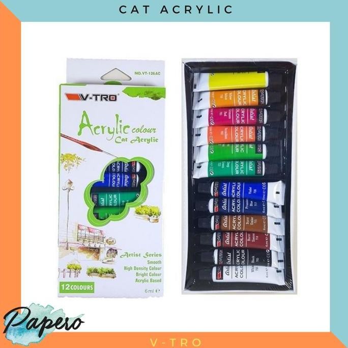 

ready Acrylic Paint V-TRO / Cat Akrilik 12 warna 6 ml