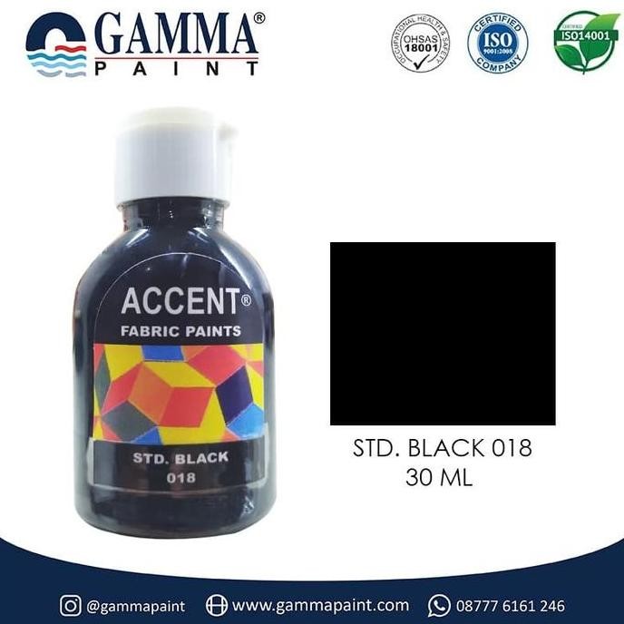 

ready ACCENT Fabric Paint 30ML - BLACK - Cat Kain - Acrylic Waterbased