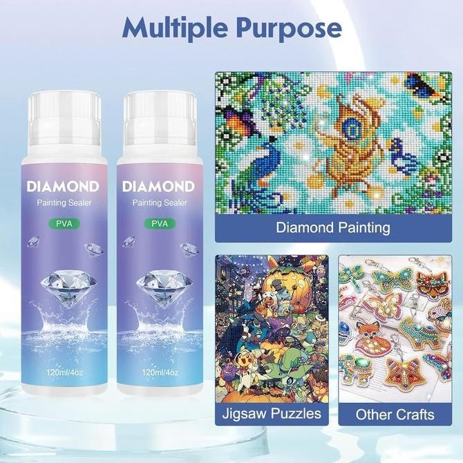 

ready LovelyCraftStore | 120ml DIY Diamond Painting Conserver Sealing Glue Permanent Hold Shine Effect Sealer Brightener for 5D Diamond Painting