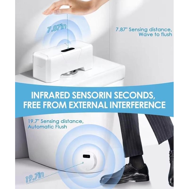 Tersedia Flush Smart Sensor Toilet / Automatik Butang Indukti Toilet Flush Toilet Flush External Inf