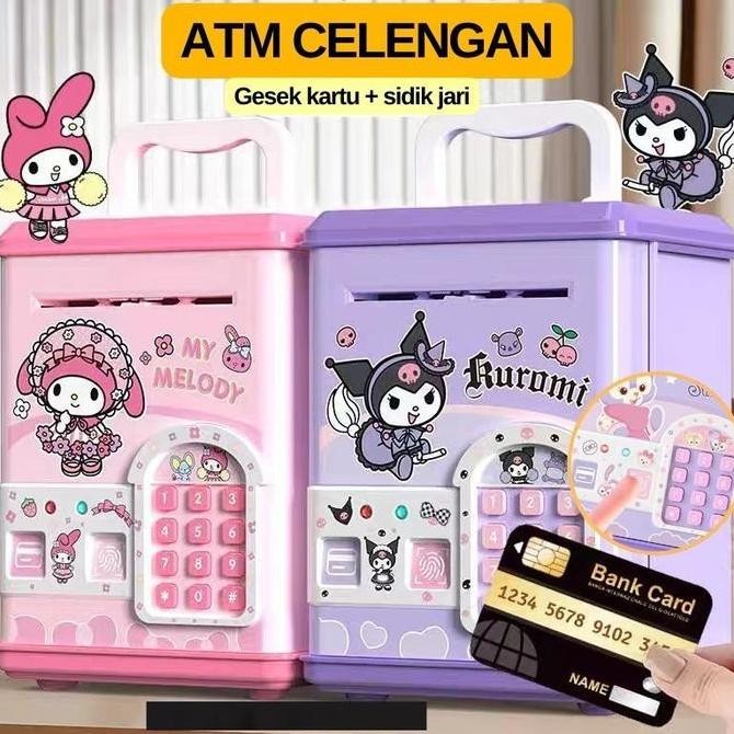 Tersedia Mainan Celengan Anak Otomatis Fingerprint Sensor Kartu Sidik Jari Elektrik Brankas Mini Edu