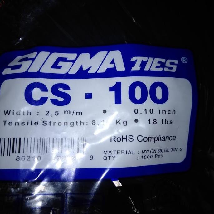 

ready KABEL TIES 10CM ISI 1000 PCS HITAM/PUTIH MERK SIGMA