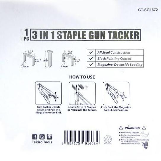 

Tekiro Staples tembak 6 - 14 mm Staple gun tacker 3 in 1 Steples JOK