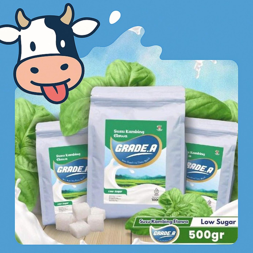 

Susu Kambing Etawa Grade-A1 500Gr||Rasa Original Cokelat Dan Strobery Dan Low Sugar