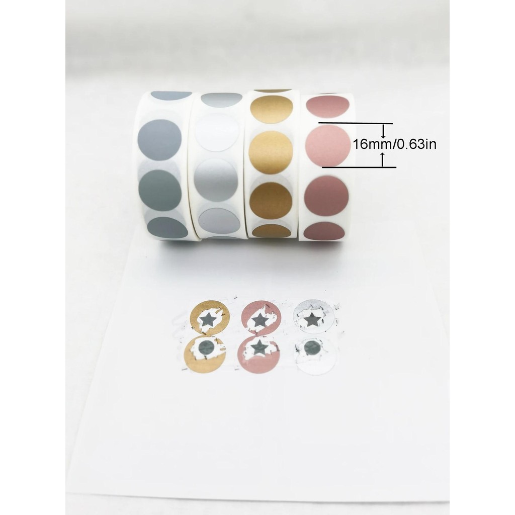 

1000Pcs Scratch Off Sticker 16*16mm Silver Rose Color Blank For Secret Code Cover Home Game Wedding Scratch Off Sticker