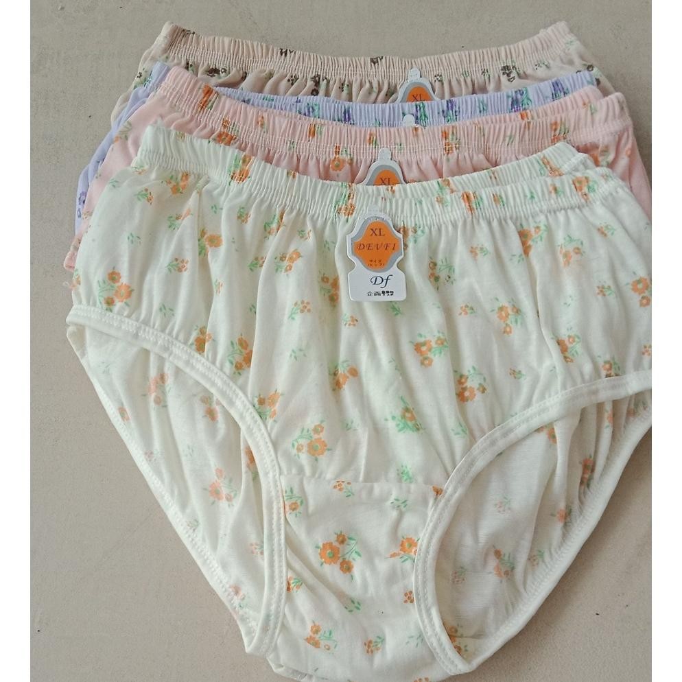 Promo 1 Pcs Cd Wanita Pria Dewasa Motif Bunga Size Jumbo Bahan Katun Halus Tidak Transparan Murah