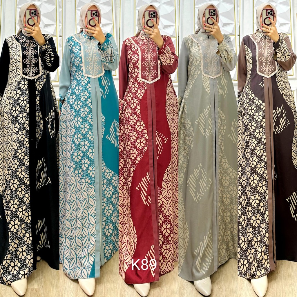 Gamis Sruti Babydol - Wanita Muslim Dewasa Bermotif Batik Elegan -  Model 10