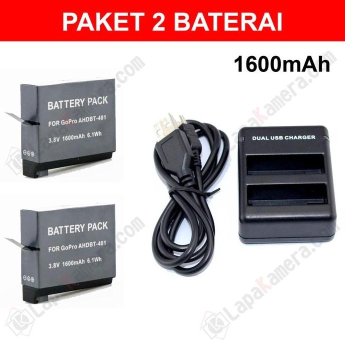 Berkualitas Paket Baterai Gopro Hero 4 dan Charger Gopro Hero 4 MURAH