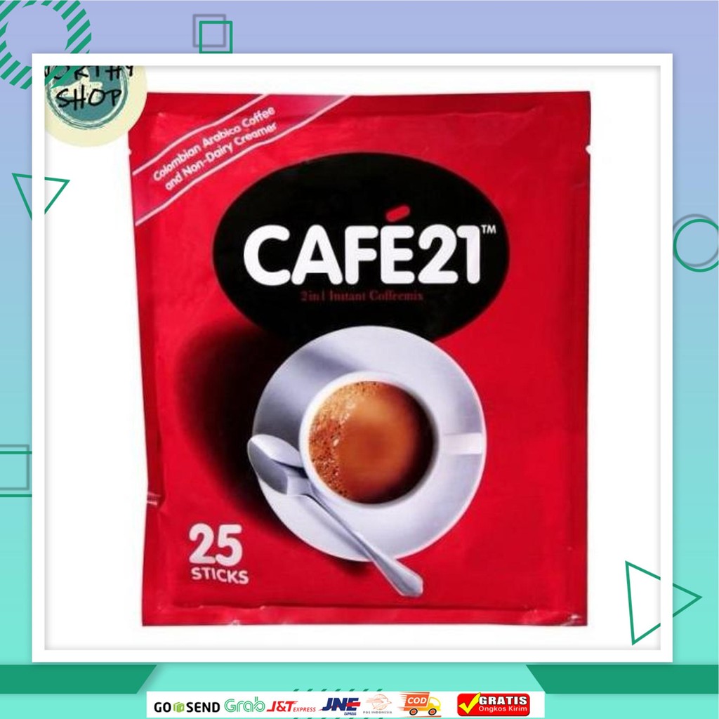 

berkualitas cafe21 2 in 1 instant coffeemix no sugar added malaysia 25 sticks kopi