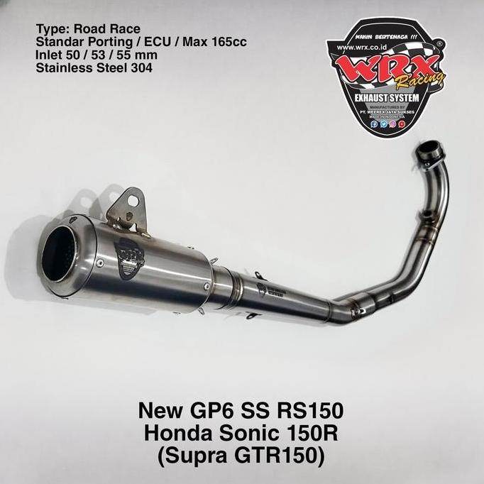 Promo Knalpot Wrx New Gp6 Ss R150 Sonic 150R