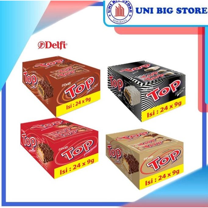 

(Expert) Wafer Delfi Top Coklat Strawberry Black In White Triple 24 pcs BOX