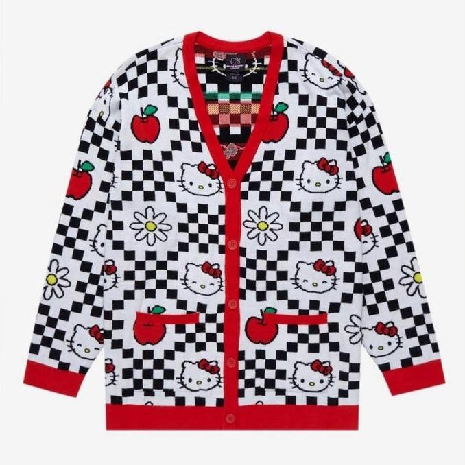 Sanrio Hello Kitty Checkered Cardigan Size S