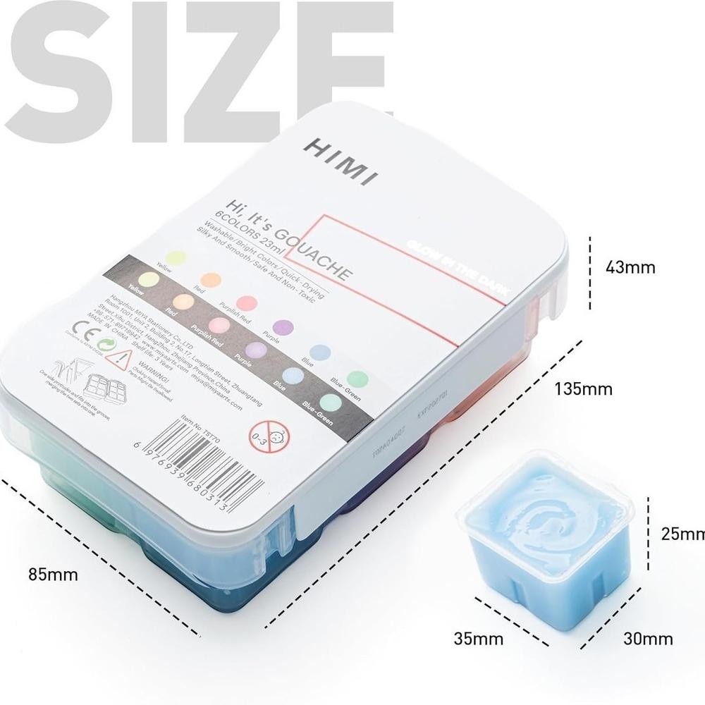 

HIMI Gouache Set Glow In The Dark 6 Warna 23ml Cat Lukis Guas Murah Terlaris