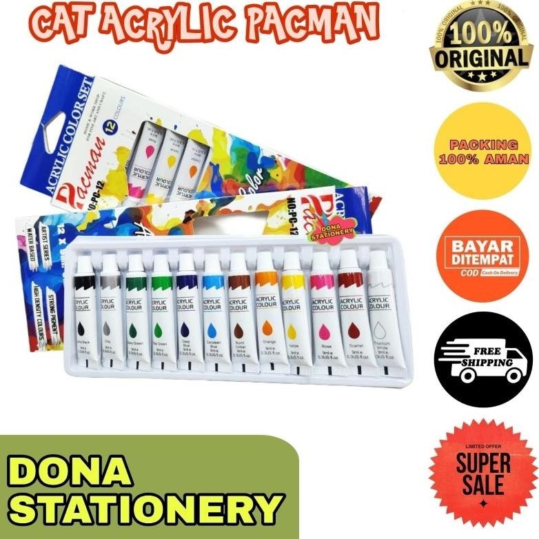

Cat Acrylic Pacman 12 Colours | Cat Acrylic Water Based | Cat Akrilik Murah Terlaris