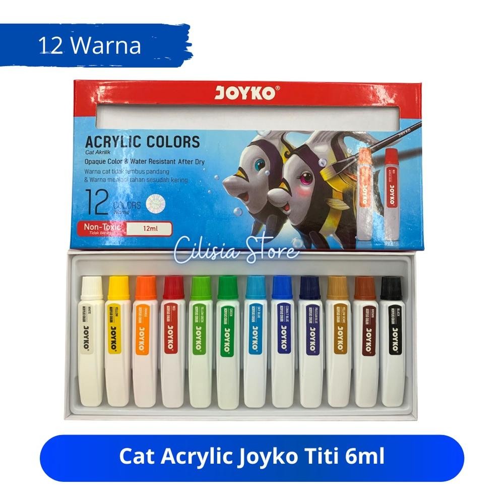 

Cat Akrilik Joyko Titi Set 12ml 12 Warna / Acrylic Titi 12 Color Lukis Terlaris