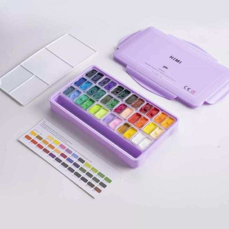 

MIYA HIMI Gouache Paint Set 12 G Isi 36 Warna - Cat Gouache Set 12 gr x 36 Colors Lukis Mewarna Anak Terlaris