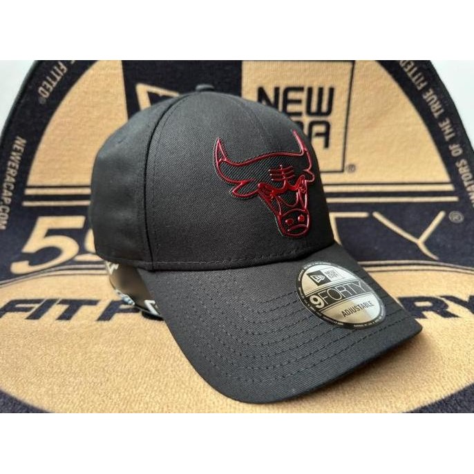 Murah Topi New Era 9Forty Chicago Bulls Foil Logo Black Cap 100% Original Resmi