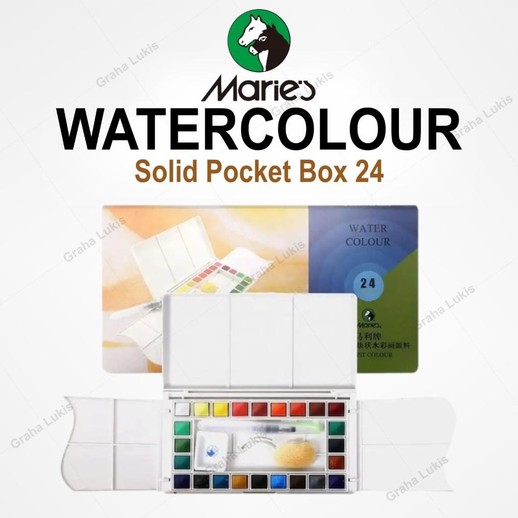 

Maries Watercolor 24 Pocket Box - Solid Watercolor Terlaris