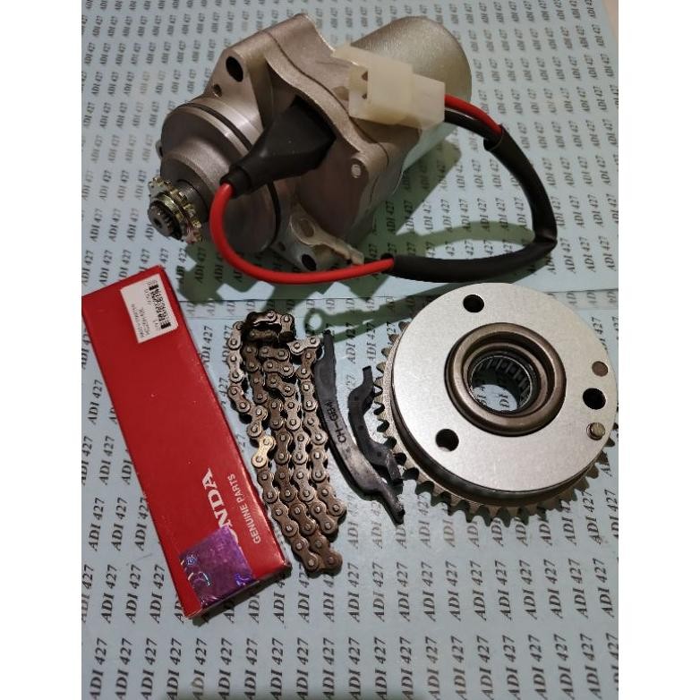 termurah paket dinamo starter set + oneway gear pelor rantai tensioner supra fit grand legenda star 