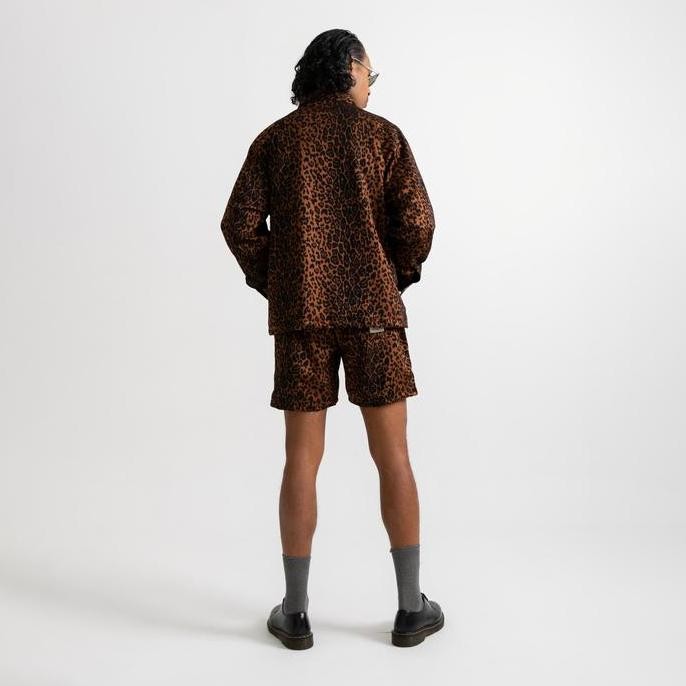 Sale Heim  - Leopard 02 Coach Jacket / Jaket Motif Macan Tutul Orange Premium Streetwear Oversize Ke