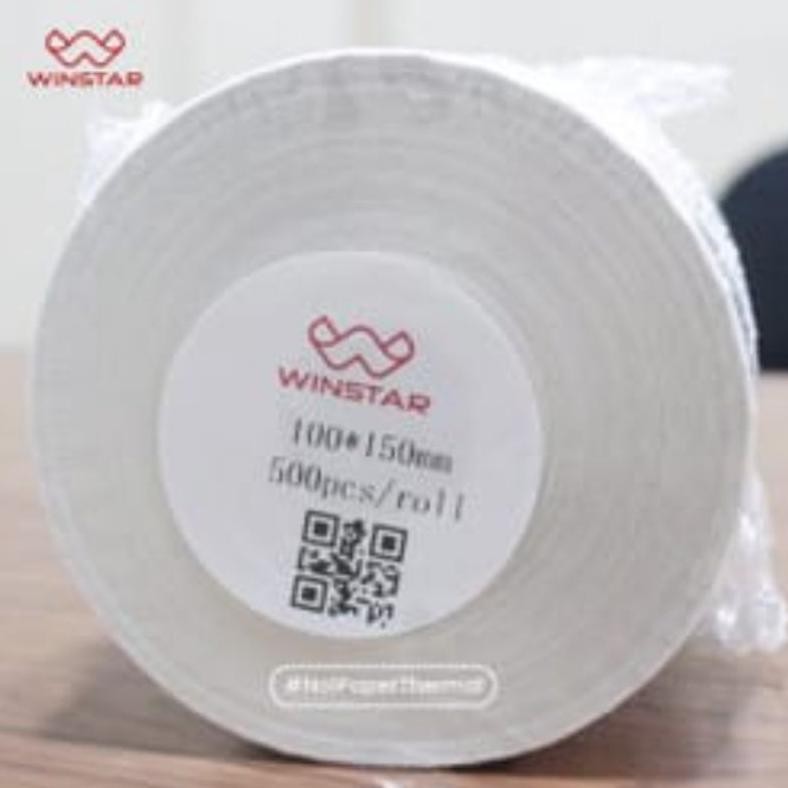 

WINSTAR Kertas Thermal Ukuran A6 100mmX150mm / Label Print Barcode Sticker Resi AWB Isi 500 Lembar RB07