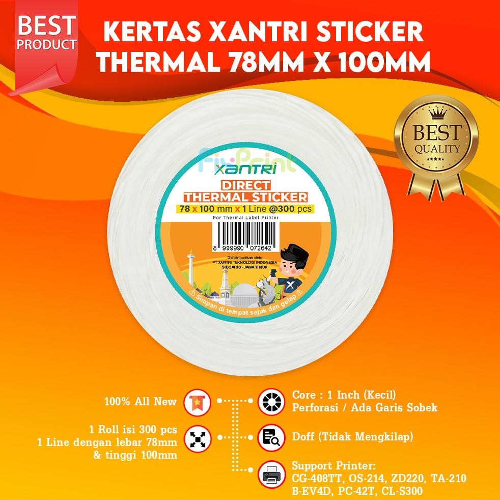 

Kertas Print Resi Pengiriman Label Printer Thermal Barcode 100x100 100x150 78x100 Roll 500pcs 300pcs RB07