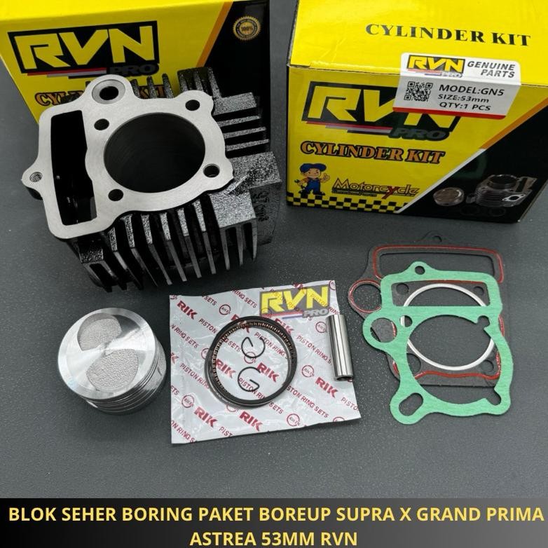 termurah paket bore up blok seher boring 53mm supra x grand prima astrea rvn thailand komplit