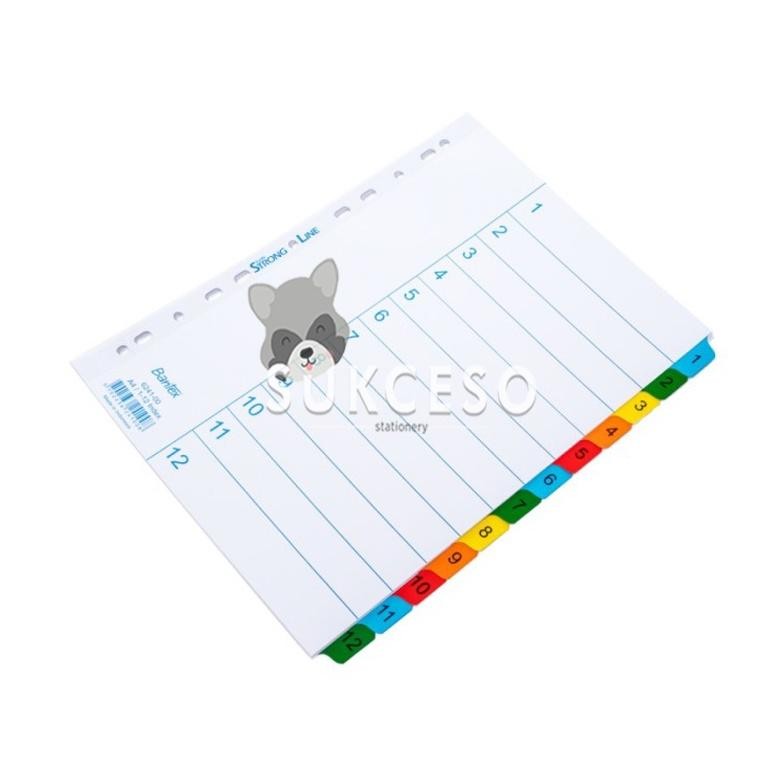 

Bantex A4 6241 00 1-12 Index/ Pembatas Buku Murah RB07