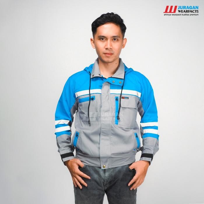 [Cod] Jaket Tambang Jaket Hoodie Safety Wearpack Safety Atasan Seragam Kerja Lapangan Panjang Pria W